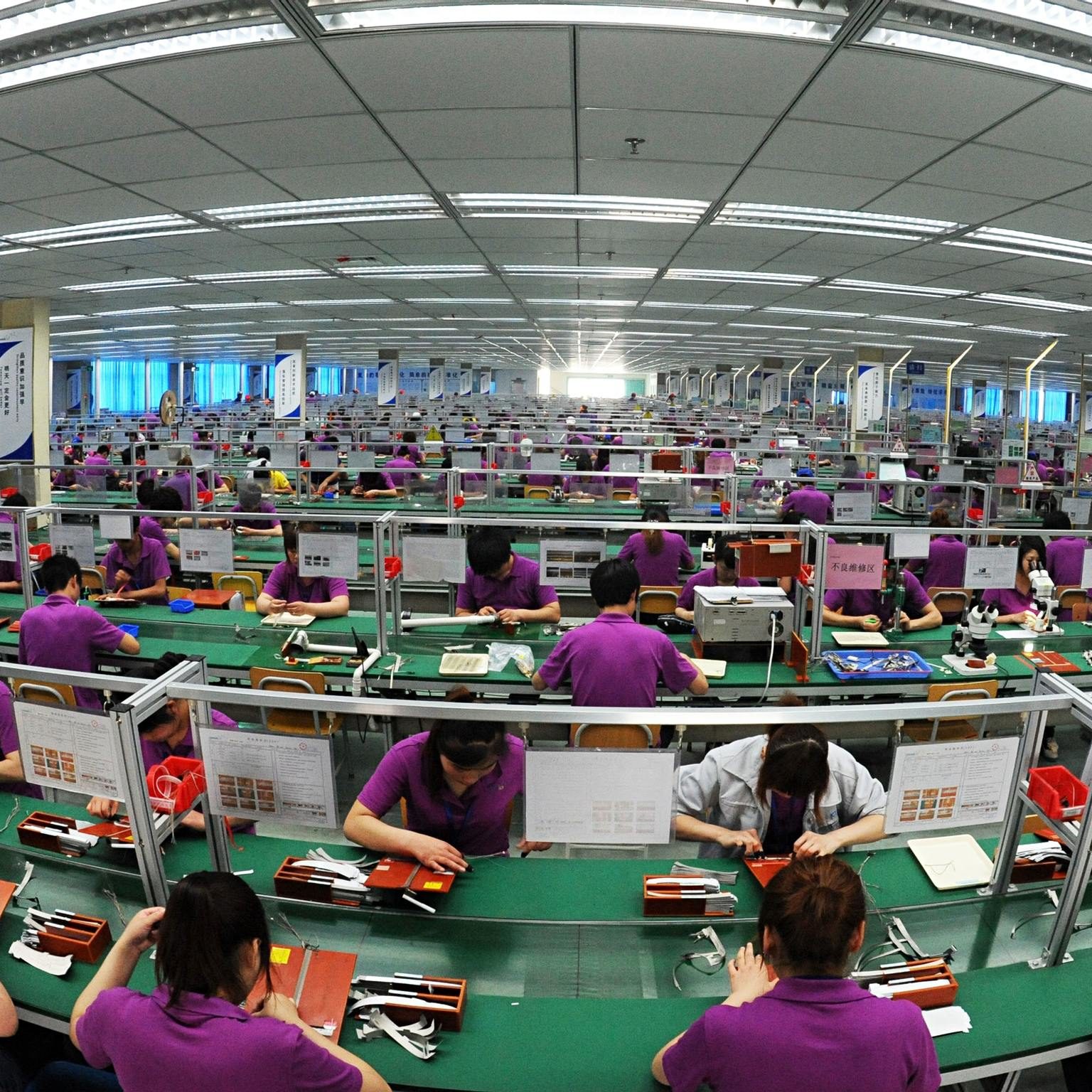 Factory workers in China